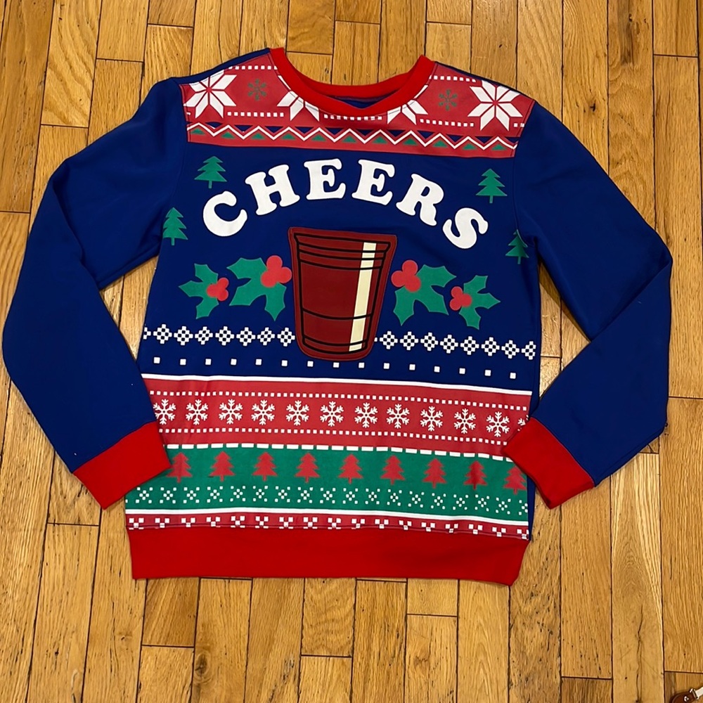 AWAKE CHEERS ugly Christmas sweatshirt. Like new condition. Women’s M / Men’s XS
